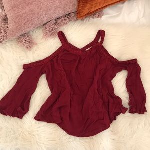 Loose Blouse With Cut Out Shoulders